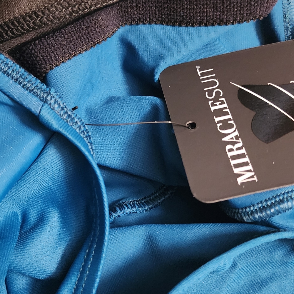 Miraclesuit Blue Wrap One-Piece Swimsuit - Picture 7 of 9